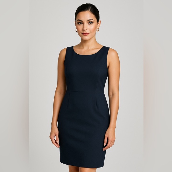 Kasper NEW W Tags Size 14  Black Sleeveless Sheath Dress With Back-Zip Close - Picture 1 of 6